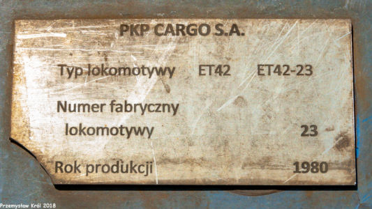 ET42-023 | Zduńska Wola Karsznice Lokomotywownia PKP Cargo