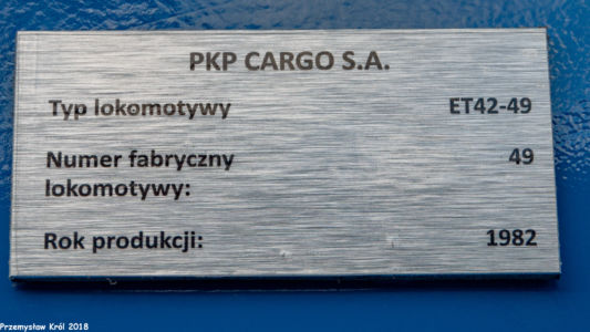 ET42-049 | Zduńska Wola Karsznice Lokomotywownia PKP Cargo