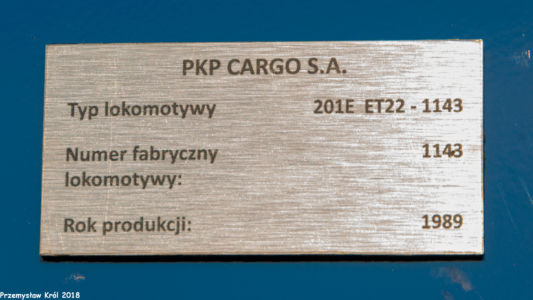 ET22-1143 | Zduńska Wola Karsznice Lokomotywownia PKP Cargo