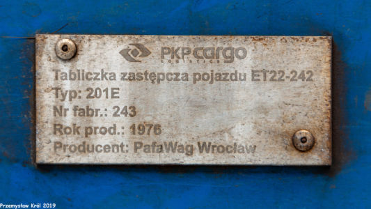 ET22-242 | Lokomotywownia Łódź Olechów Zakład Centralny PKP Cargo