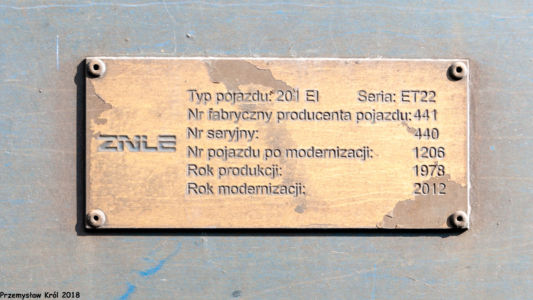 ET22-1206 | Lokomotywownia Łódź Olechów Zakład Centralny PKP Cargo