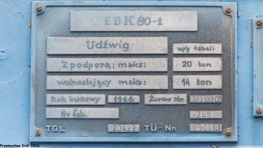 EDK 80/1 Nr 298 XUa 090009 | Lokomotywownia Wolsztyn Parowozownia